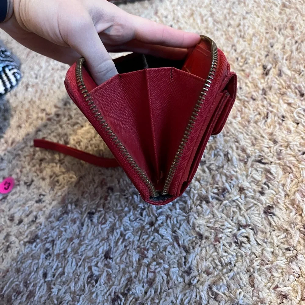 Tory Burch Cherry Red Saffiano Wallet - Picture 4 of 5